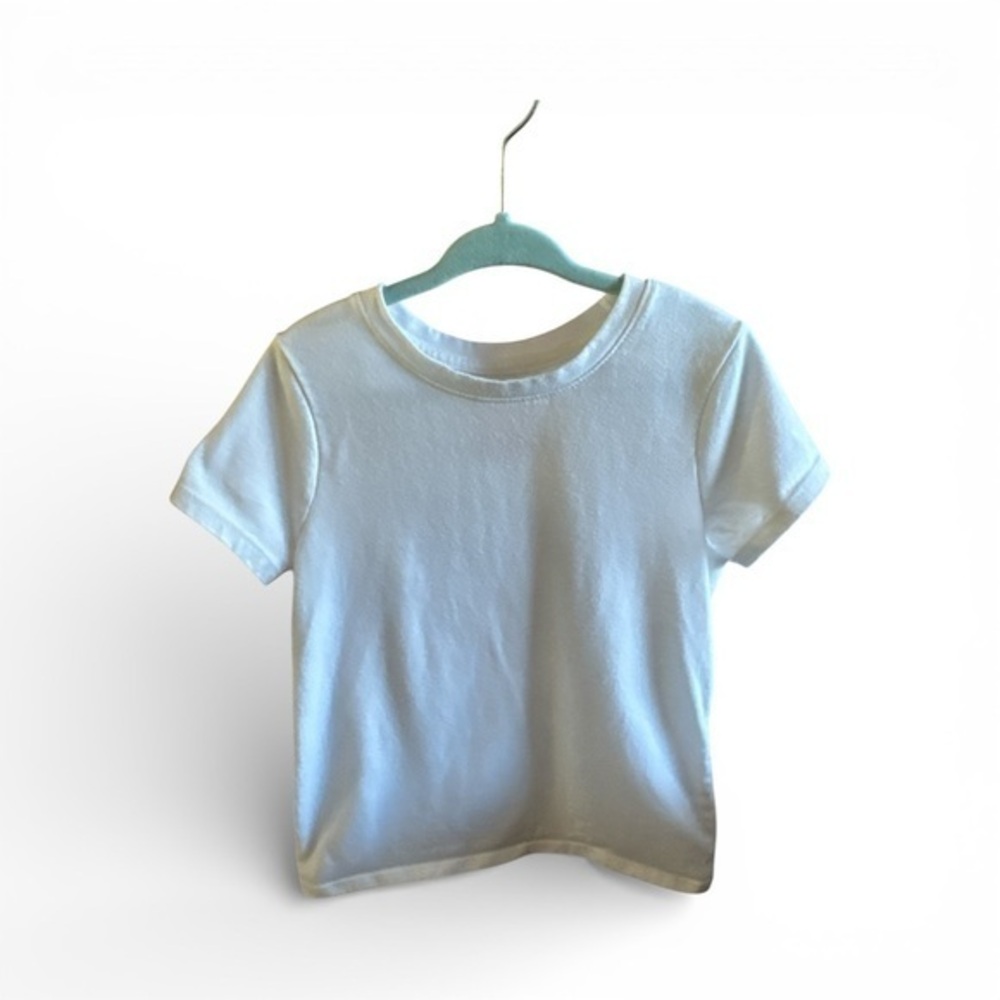 Cat & Jack Kids Size 6/7 Classic White Kids T-Shirt Plain Tee Shirt Casual Top